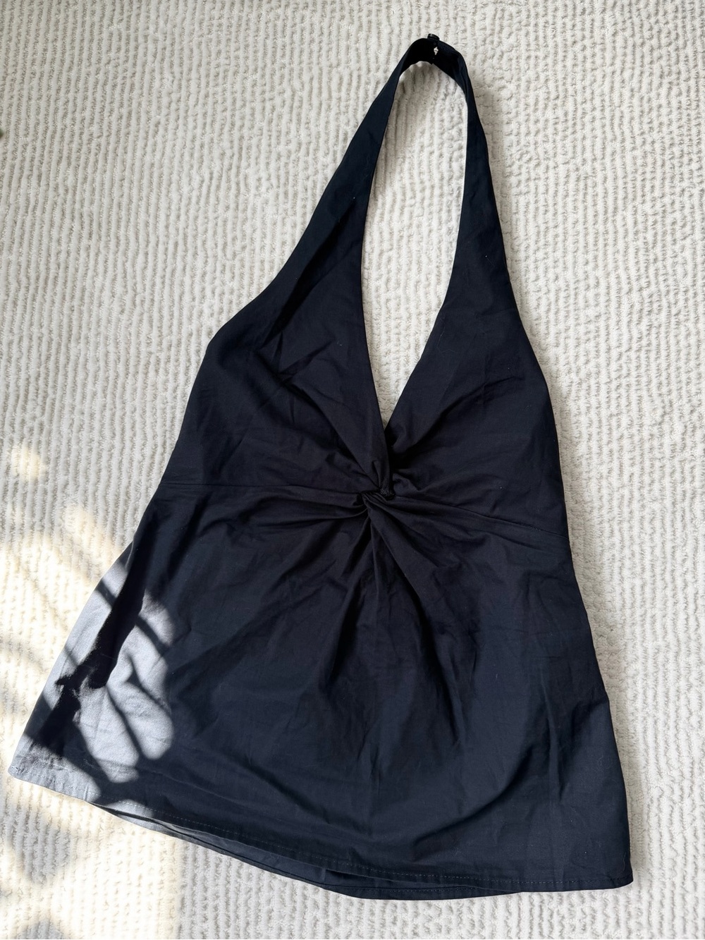 Pull&Bear Black Halter Knot Tank Top